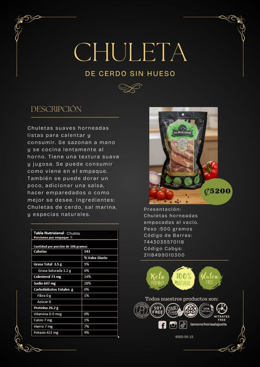 Chuleta de Cerdo sin Hueso