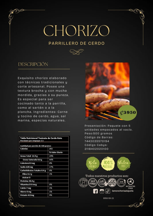 Chorizo Parrillero de Cerdo