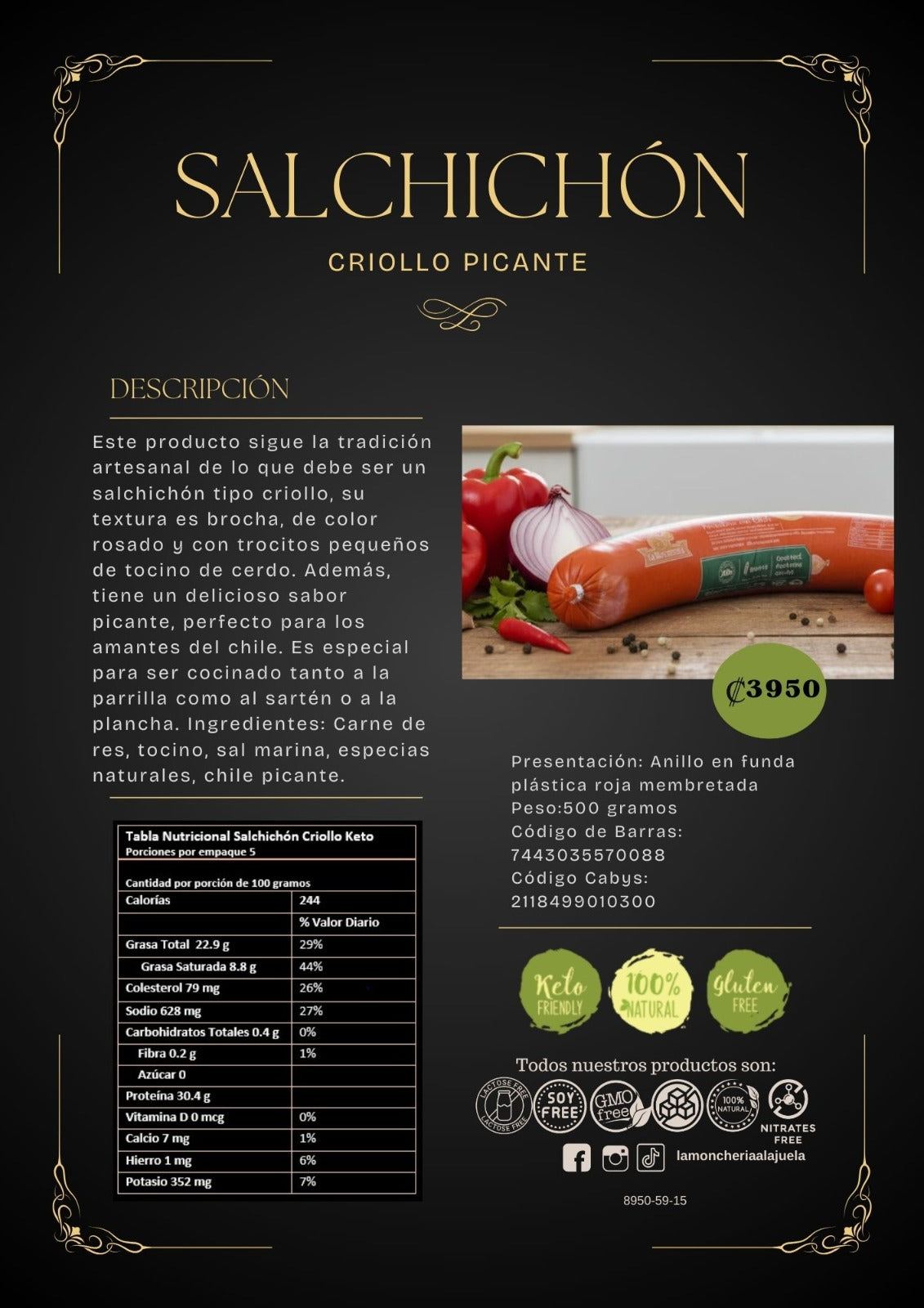 Salchichon Criollo Picante