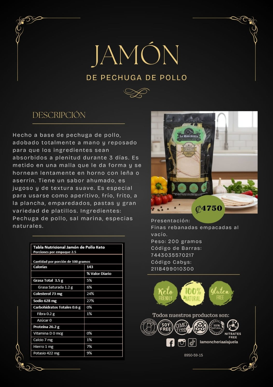 Jamón de pechuga de Pollo