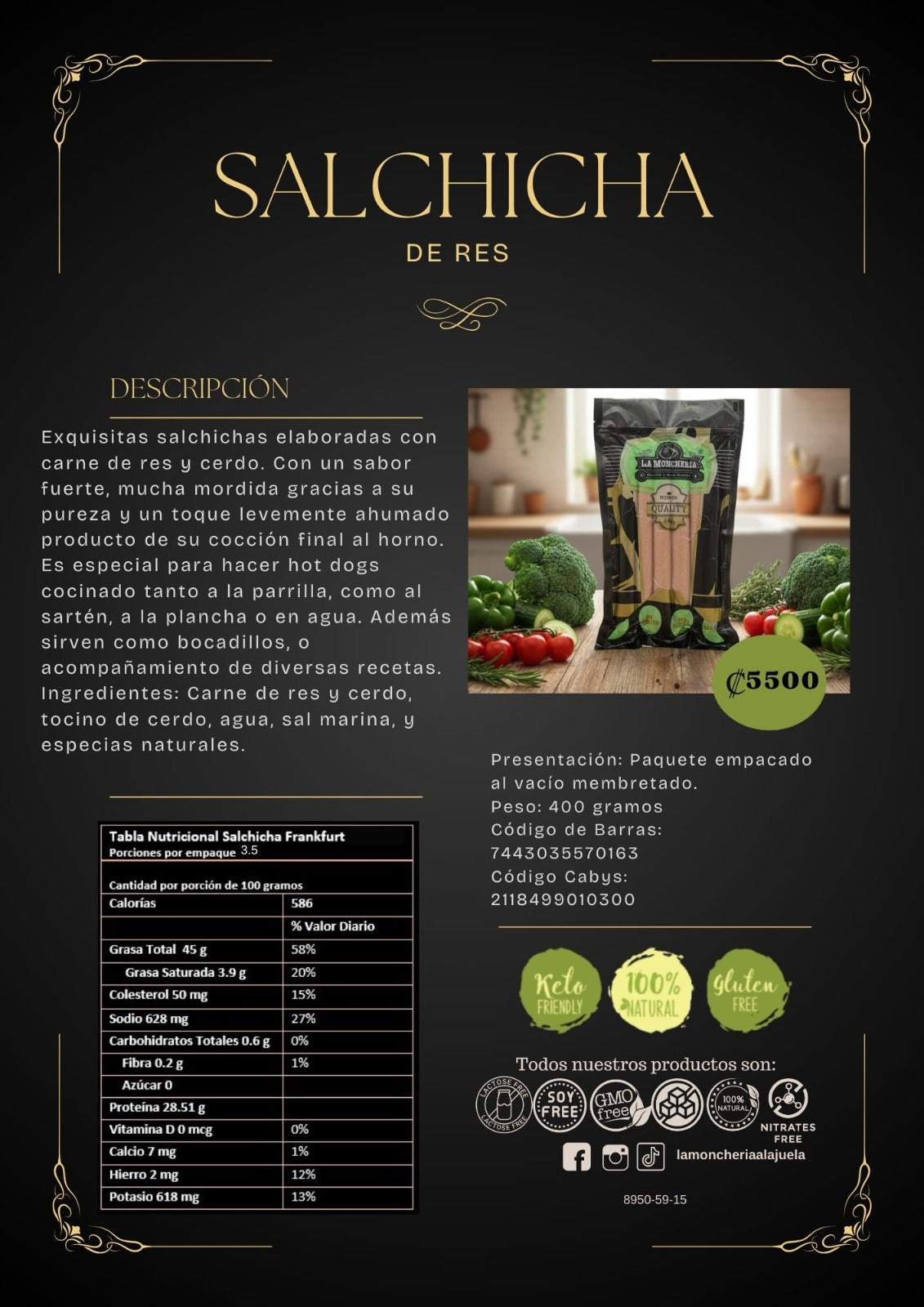 Salchicha  de Res