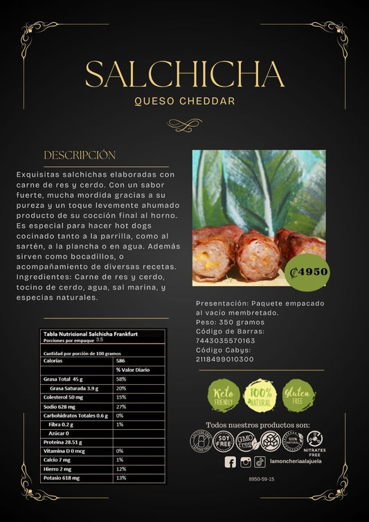 Salchicha Queso Cheddar